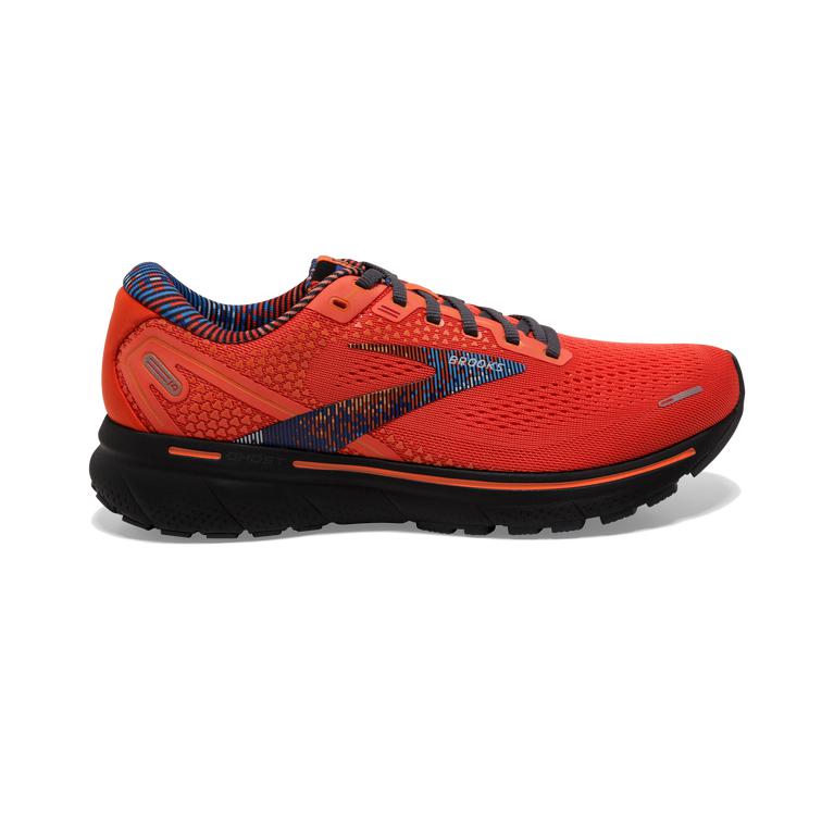 Brooks GHOST 14 Cushioned Road Running Shoes Mens Outlet - M1 Cherry/Vermillion/Black/OrangeRed (SZU